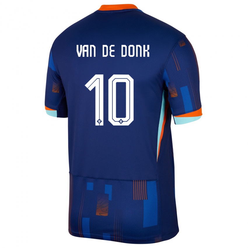 Kinder Niederlande Danielle Van De Donk #10 Blau Auswärtstrikot Trikot 24-26 T-Shirt Österreich