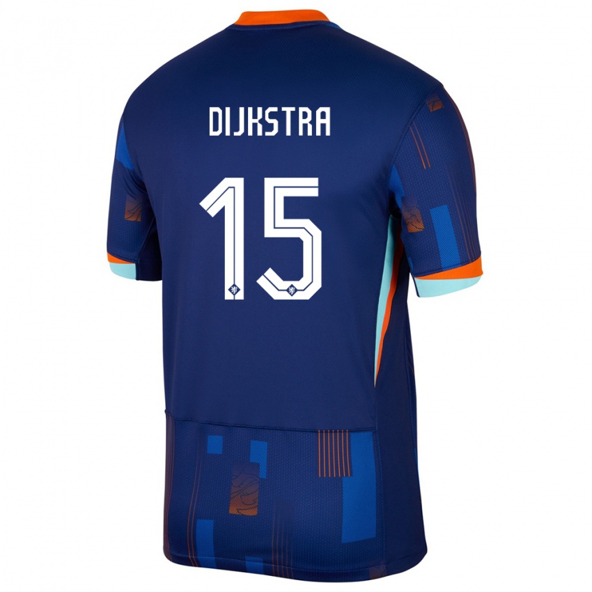 Kinder Niederlande Caitlin Dijkstra #15 Blau Auswärtstrikot Trikot 24-26 T-Shirt Österreich