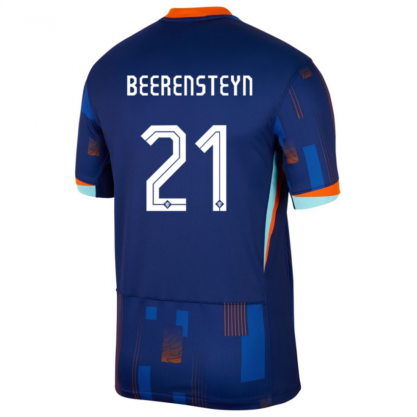 Kinder Niederlande Lineth Beerensteyn #21 Blau Auswärtstrikot Trikot 24-26 T-Shirt Österreich