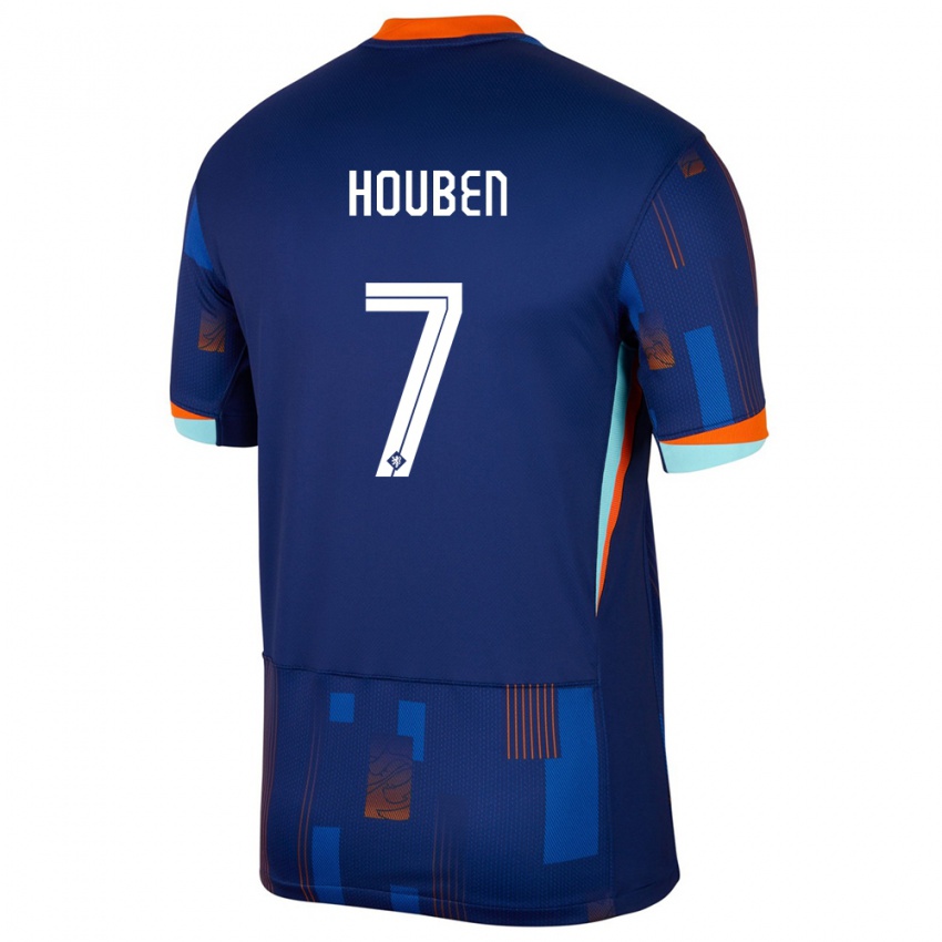 Kinder Niederlande Iggy Houben #7 Blau Auswärtstrikot Trikot 24-26 T-Shirt Österreich