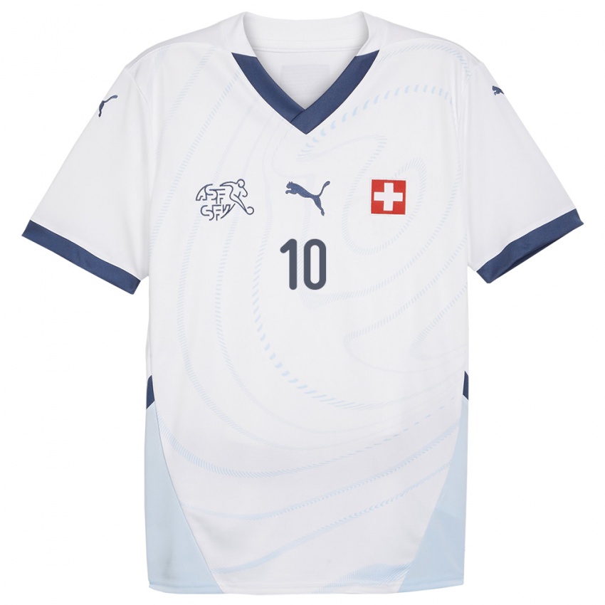 Kinder Schweiz Ramona Bachmann #10 Weiß Auswärtstrikot Trikot 24-26 T-Shirt Österreich