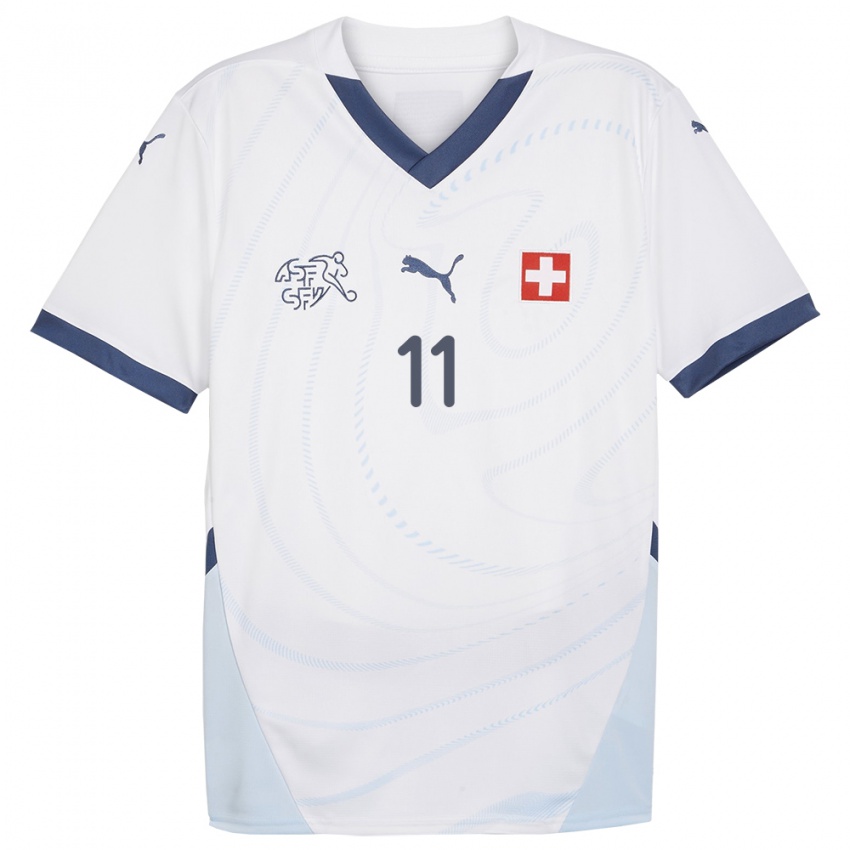 Kinder Schweiz Coumba Sow #11 Weiß Auswärtstrikot Trikot 24-26 T-Shirt Österreich