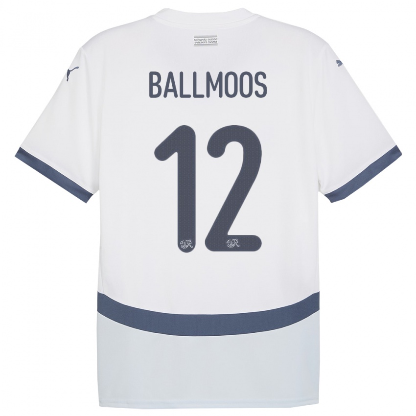 Kinder Schweiz David Von Ballmoos #12 Weiß Auswärtstrikot Trikot 24-26 T-Shirt Österreich