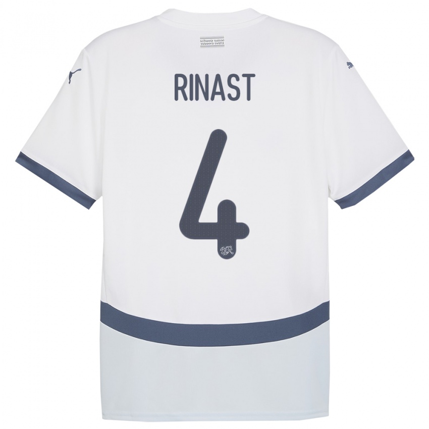 Kinder Schweiz Rachel Rinast #4 Weiß Auswärtstrikot Trikot 24-26 T-Shirt Österreich