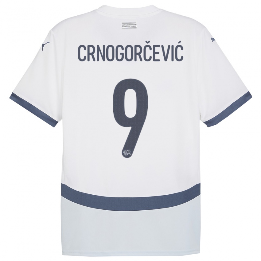 Kinder Schweiz Ana Maria Crnogorcevic #9 Weiß Auswärtstrikot Trikot 24-26 T-Shirt Österreich