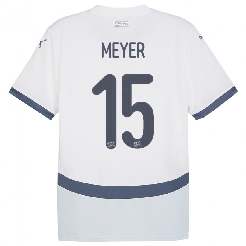 Kinder Schweiz Leny Meyer #15 Weiß Auswärtstrikot Trikot 24-26 T-Shirt Österreich