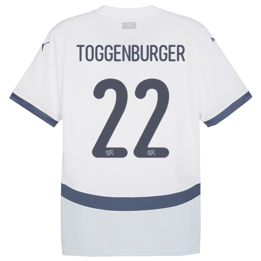 Kinder Schweiz Nando Toggenburger #22 Weiß Auswärtstrikot Trikot 24-26 T-Shirt Österreich