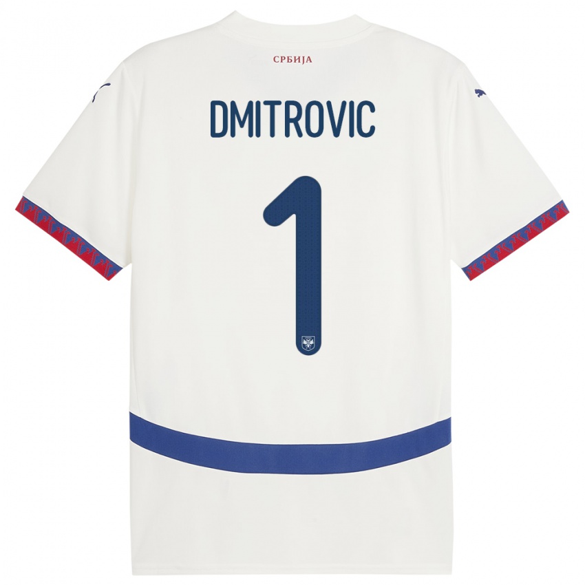 Kinder Serbien Marko Dmitrovic #1 Weiß Auswärtstrikot Trikot 24-26 T-Shirt Österreich
