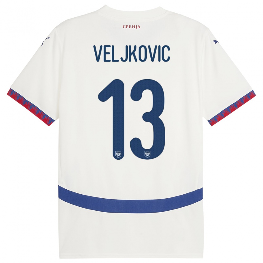 Kinder Serbien Milos Veljkovic #13 Weiß Auswärtstrikot Trikot 24-26 T-Shirt Österreich