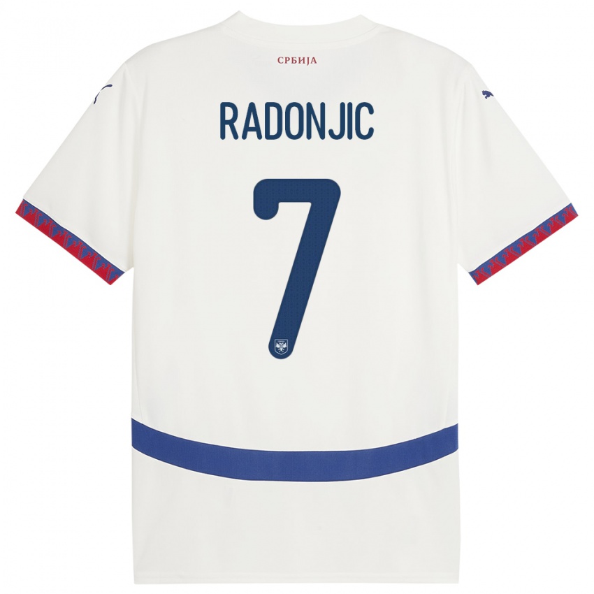 Kinder Serbien Nemanja Radonjic #7 Weiß Auswärtstrikot Trikot 24-26 T-Shirt Österreich