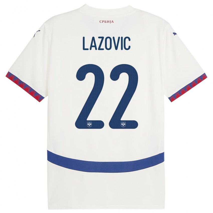 Kinder Serbien Darko Lazovic #22 Weiß Auswärtstrikot Trikot 24-26 T-Shirt Österreich