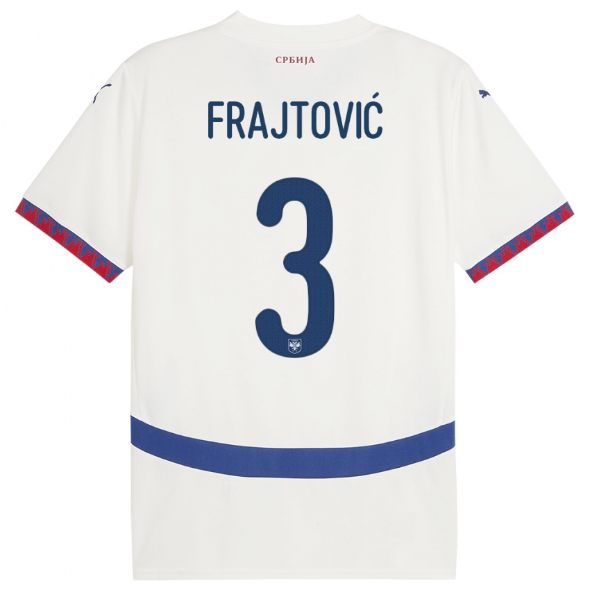 Kinder Serbien Andela Frajtovic #3 Weiß Auswärtstrikot Trikot 24-26 T-Shirt Österreich