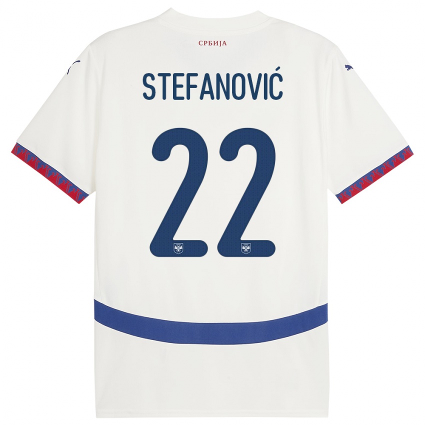 Kinder Serbien Dejana Stefanovic #22 Weiß Auswärtstrikot Trikot 24-26 T-Shirt Österreich