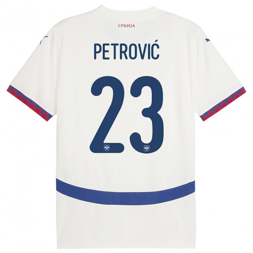 Kinder Serbien Jovana Petrovic #23 Weiß Auswärtstrikot Trikot 24-26 T-Shirt Österreich