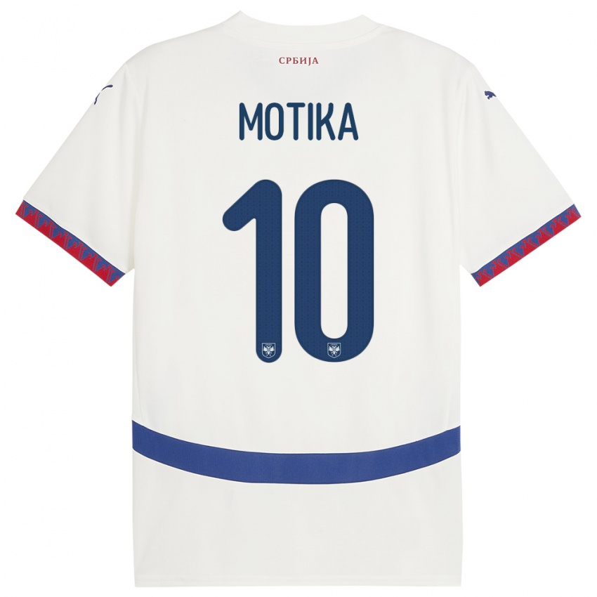 Kinder Serbien Nemanja Motika #10 Weiß Auswärtstrikot Trikot 24-26 T-Shirt Österreich