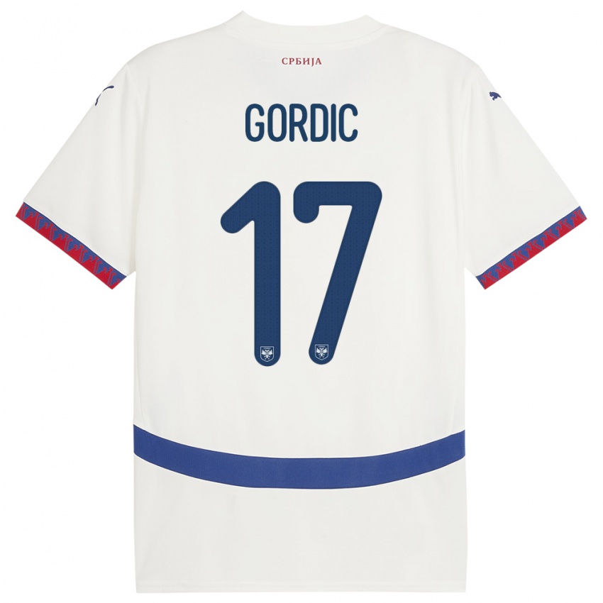 Kinder Serbien Djordje Gordic #17 Weiß Auswärtstrikot Trikot 24-26 T-Shirt Österreich