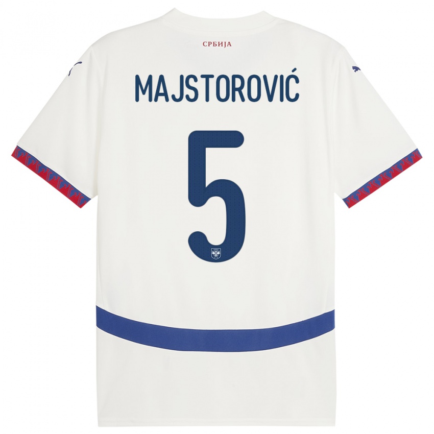 Kinder Serbien Milan Majstorovic #5 Weiß Auswärtstrikot Trikot 24-26 T-Shirt Österreich