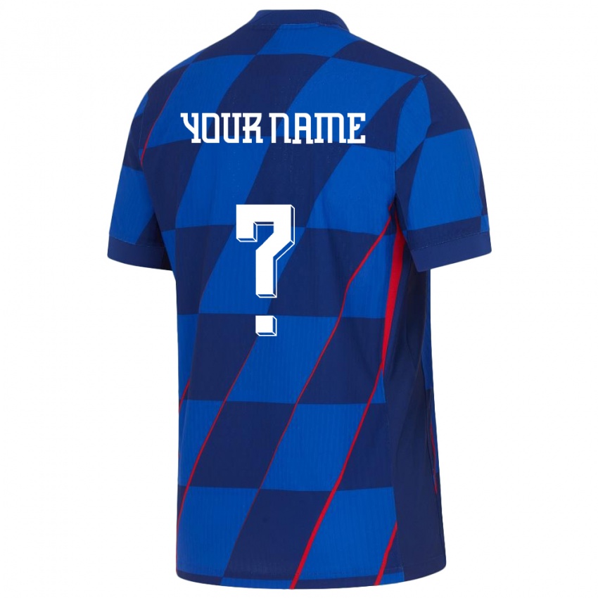Kinder Kroatien Ihren Namen #0 Blau Auswärtstrikot Trikot 24-26 T-Shirt Österreich