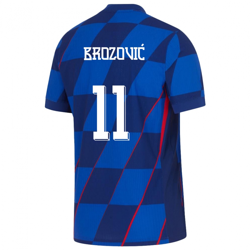 Kinder Kroatien Marcelo Brozovic #11 Blau Auswärtstrikot Trikot 24-26 T-Shirt Österreich