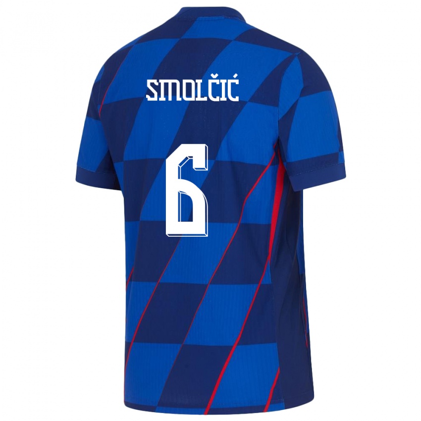 Kinder Kroatien Hrvoje Smolcic #6 Blau Auswärtstrikot Trikot 24-26 T-Shirt Österreich