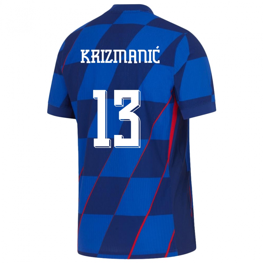 Kinder Kroatien Kresimir Krizmanic #13 Blau Auswärtstrikot Trikot 24-26 T-Shirt Österreich