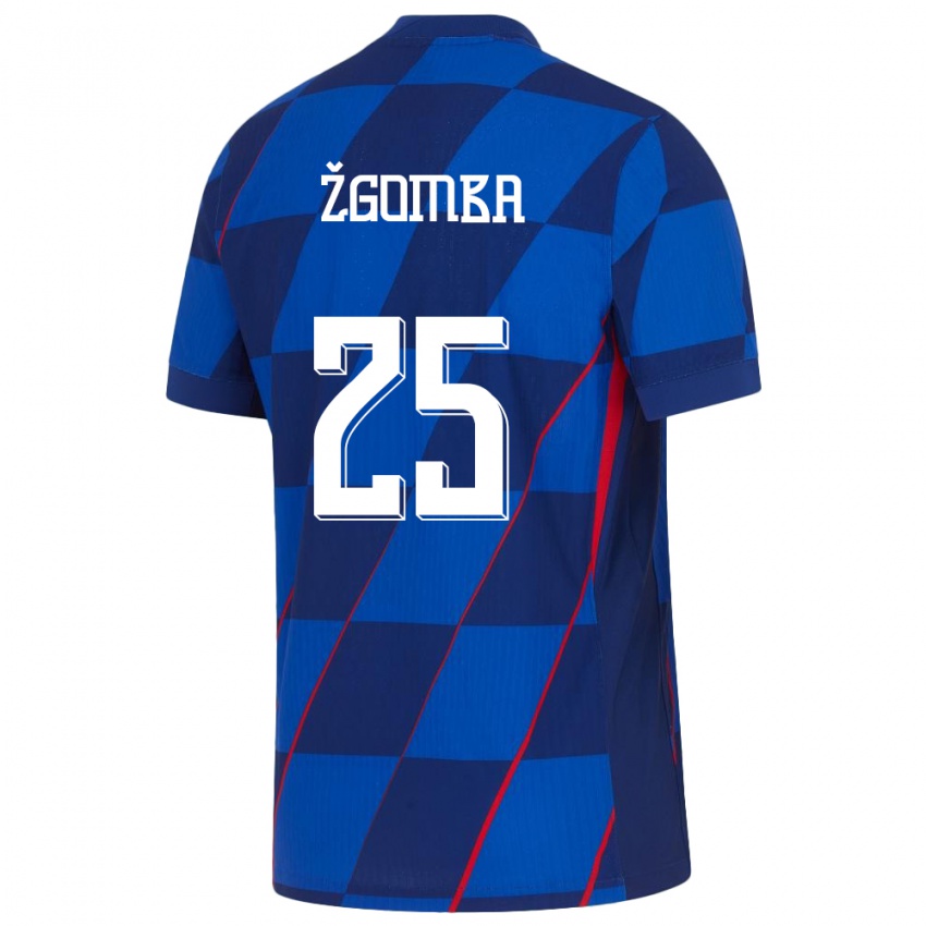 Kinder Kroatien Marin Zgomba #25 Blau Auswärtstrikot Trikot 24-26 T-Shirt Österreich