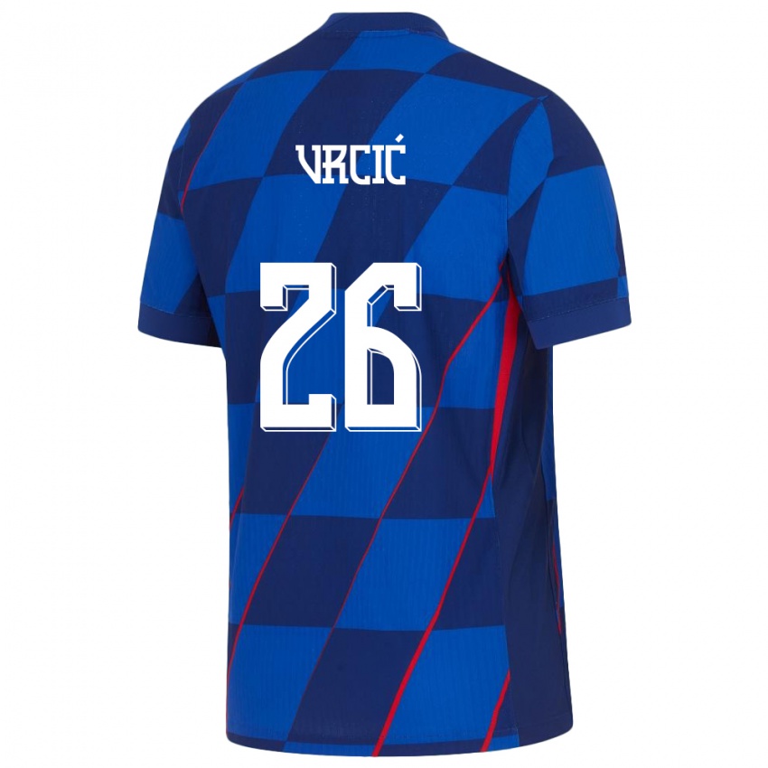 Kinder Kroatien Jere Vrcic #26 Blau Auswärtstrikot Trikot 24-26 T-Shirt Österreich