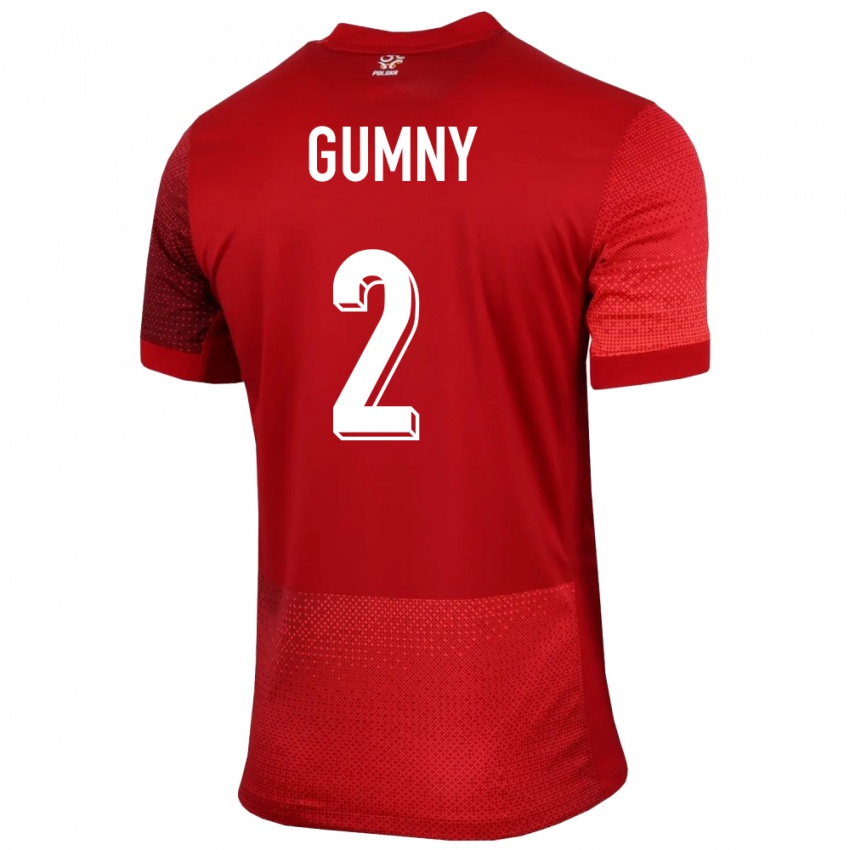 Kinder Polen Robert Gumny #2 Rot Auswärtstrikot Trikot 24-26 T-Shirt Österreich