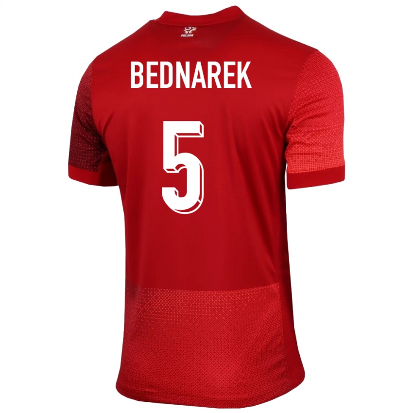 Kinder Polen Jan Bednarek #5 Rot Auswärtstrikot Trikot 24-26 T-Shirt Österreich