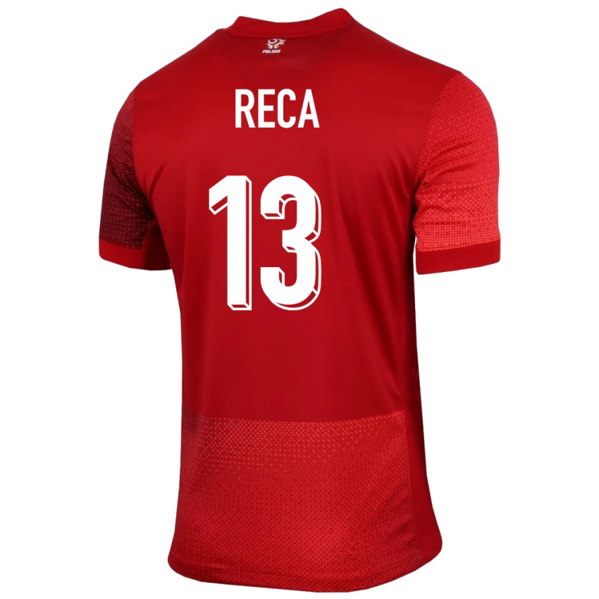 Kinder Polen Arkadiusz Reca #13 Rot Auswärtstrikot Trikot 24-26 T-Shirt Österreich