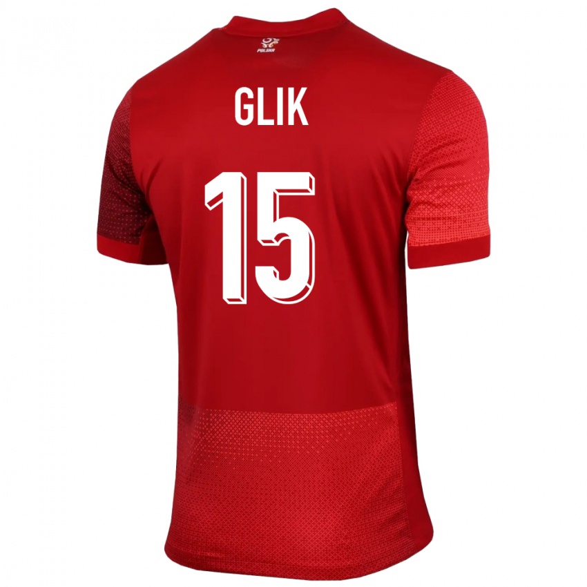 Kinder Polen Kamil Glik #15 Rot Auswärtstrikot Trikot 24-26 T-Shirt Österreich