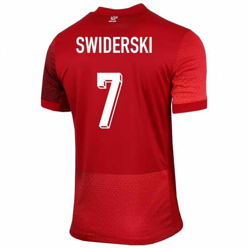 Kinder Polen Karol Swiderski #7 Rot Auswärtstrikot Trikot 24-26 T-Shirt Österreich