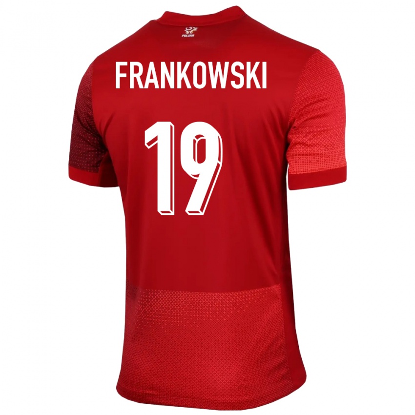 Kinder Polen Przemyslaw Frankowski #19 Rot Auswärtstrikot Trikot 24-26 T-Shirt Österreich