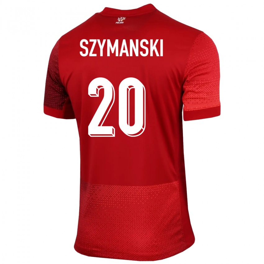 Kinder Polen Sebastian Szymanski #20 Rot Auswärtstrikot Trikot 24-26 T-Shirt Österreich