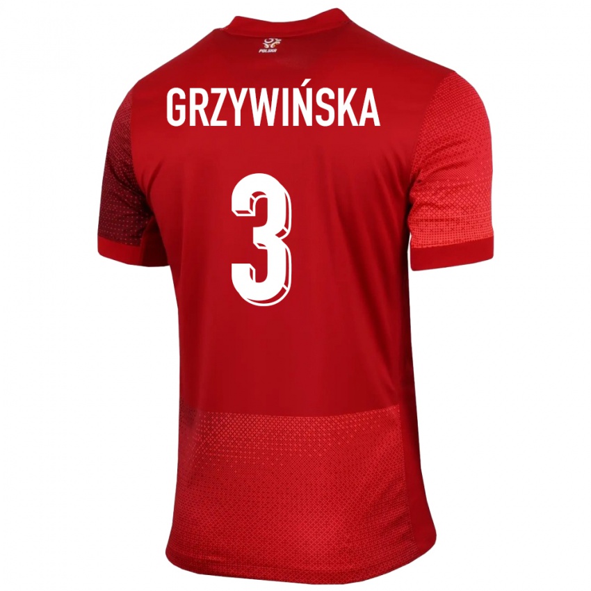 Kinder Polen Gabriela Grzywinska #3 Rot Auswärtstrikot Trikot 24-26 T-Shirt Österreich