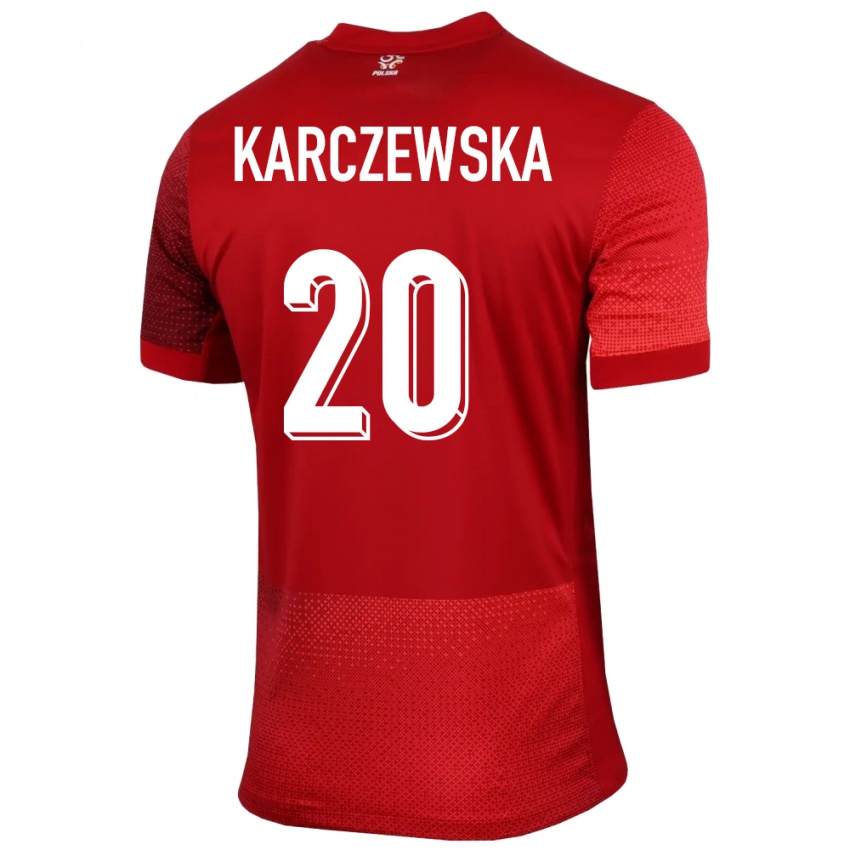 Kinder Polen Nikola Karczewska #20 Rot Auswärtstrikot Trikot 24-26 T-Shirt Österreich