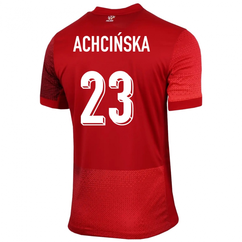 Kinder Polen Adriana Achcinska #23 Rot Auswärtstrikot Trikot 24-26 T-Shirt Österreich