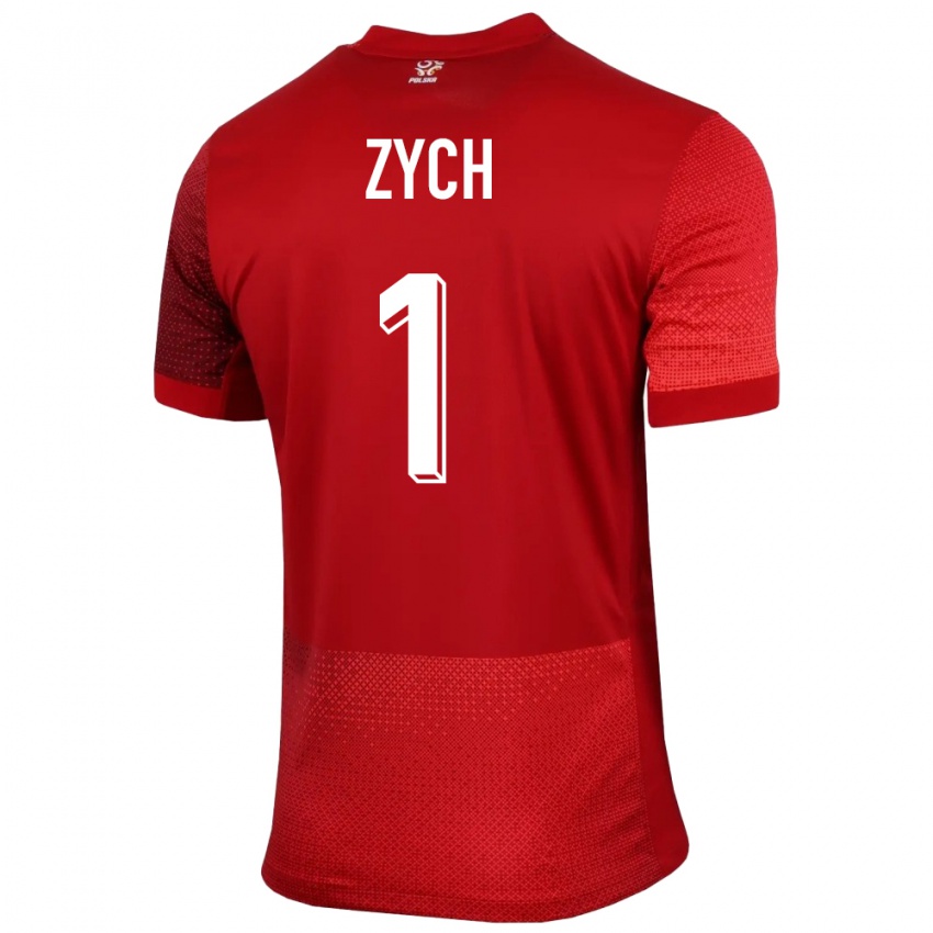 Kinder Polen Oliwier Zych #1 Rot Auswärtstrikot Trikot 24-26 T-Shirt Österreich