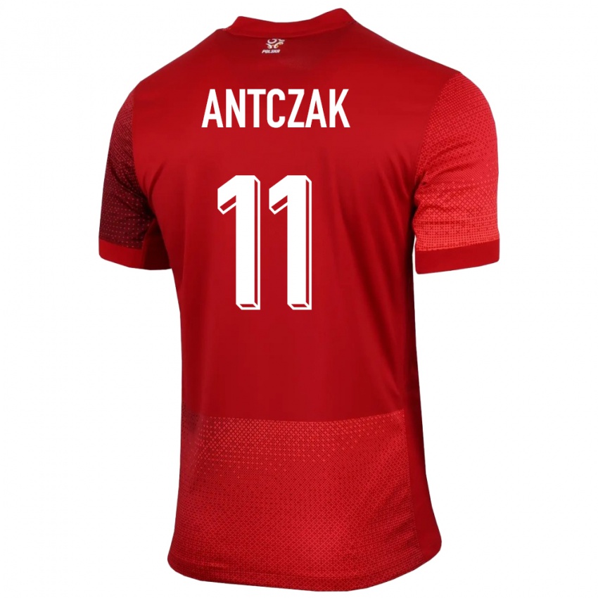 Kinder Polen Jakub Antczak #11 Rot Auswärtstrikot Trikot 24-26 T-Shirt Österreich