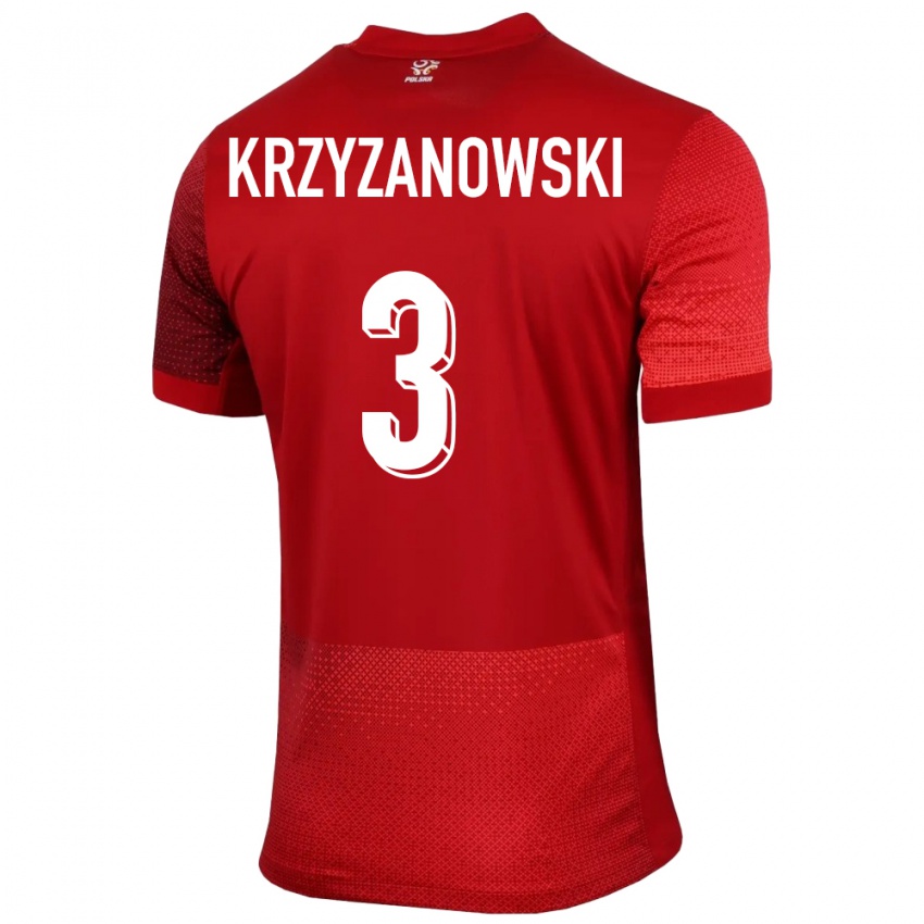 Kinder Polen Jakub Krzyzanowski #3 Rot Auswärtstrikot Trikot 24-26 T-Shirt Österreich