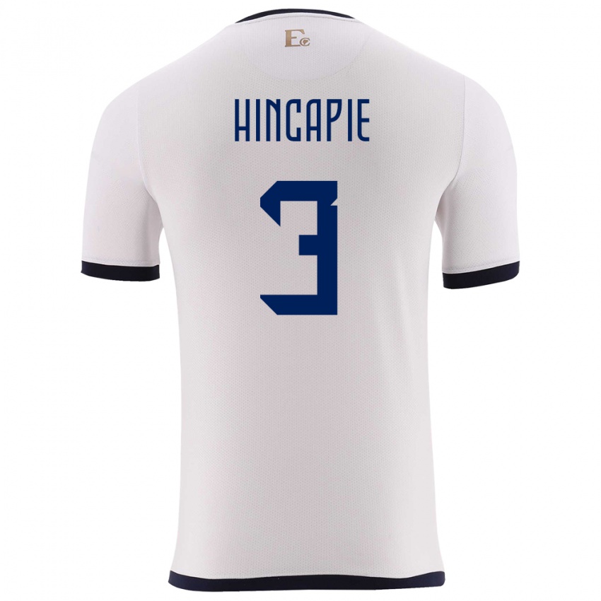 Kinder Ecuador Piero Hincapie #3 Weiß Auswärtstrikot Trikot 24-26 T-Shirt Österreich
