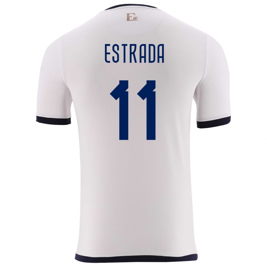 Kinder Ecuador Michael Estrada #11 Weiß Auswärtstrikot Trikot 24-26 T-Shirt Österreich