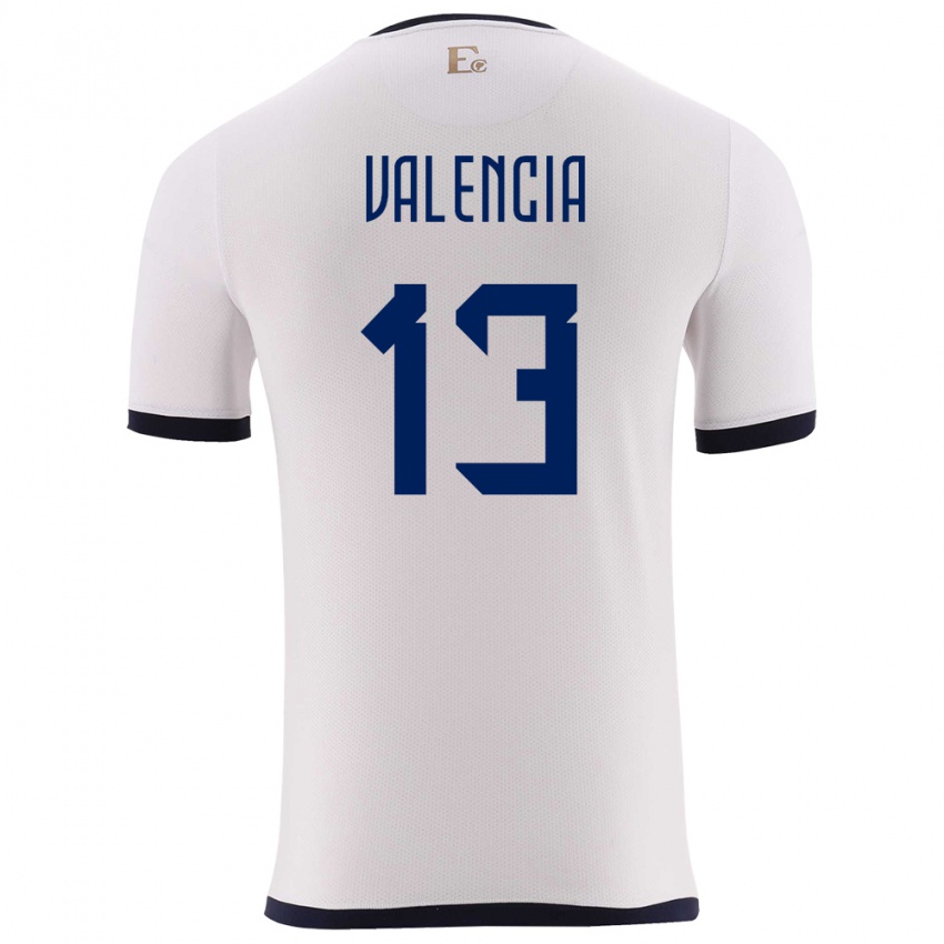 Kinder Ecuador Enner Valencia #13 Weiß Auswärtstrikot Trikot 24-26 T-Shirt Österreich