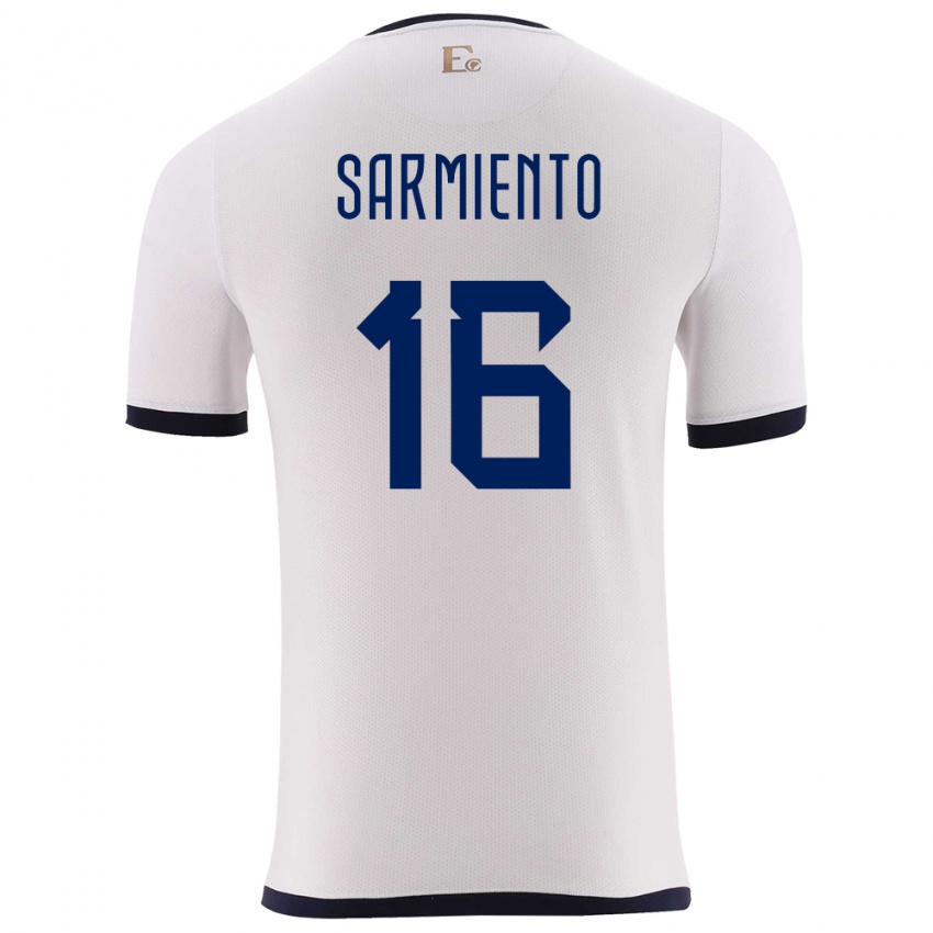 Kinder Ecuador Jeremy Sarmiento #16 Weiß Auswärtstrikot Trikot 24-26 T-Shirt Österreich