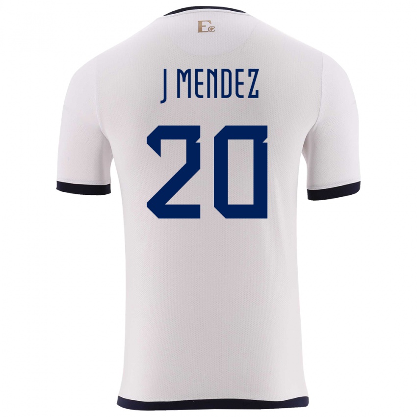 Kinder Ecuador Jhegson Mendez #20 Weiß Auswärtstrikot Trikot 24-26 T-Shirt Österreich