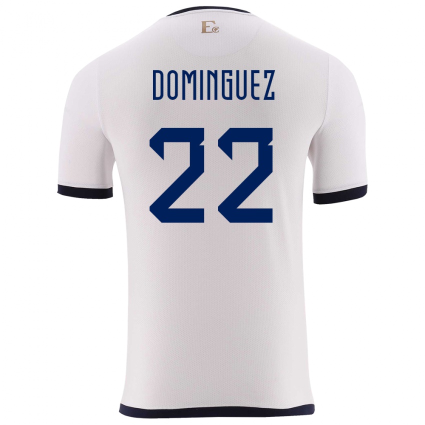 Kinder Ecuador Alexander Dominguez #22 Weiß Auswärtstrikot Trikot 24-26 T-Shirt Österreich