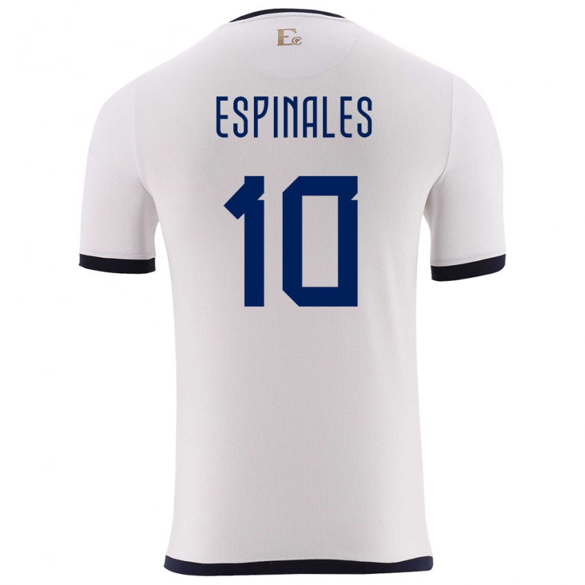 Kinder Ecuador Joselyn Espinales #10 Weiß Auswärtstrikot Trikot 24-26 T-Shirt Österreich