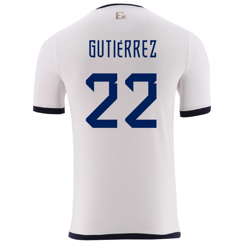 Kinder Ecuador Melanie Gutierrez #22 Weiß Auswärtstrikot Trikot 24-26 T-Shirt Österreich