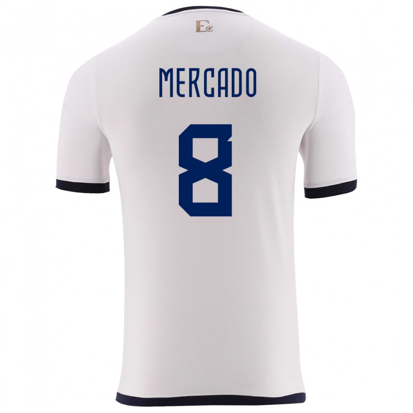 Kinder Ecuador Patrik Mercado #8 Weiß Auswärtstrikot Trikot 24-26 T-Shirt Österreich