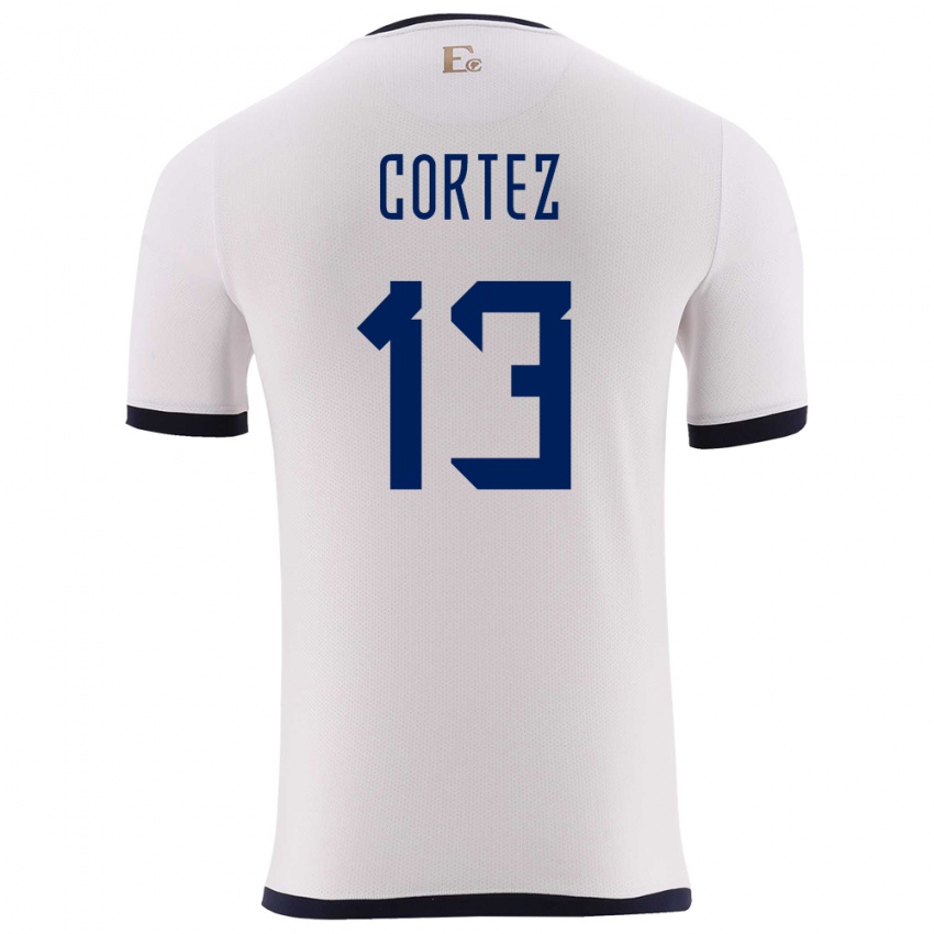 Kinder Ecuador Steven Cortez #13 Weiß Auswärtstrikot Trikot 24-26 T-Shirt Österreich